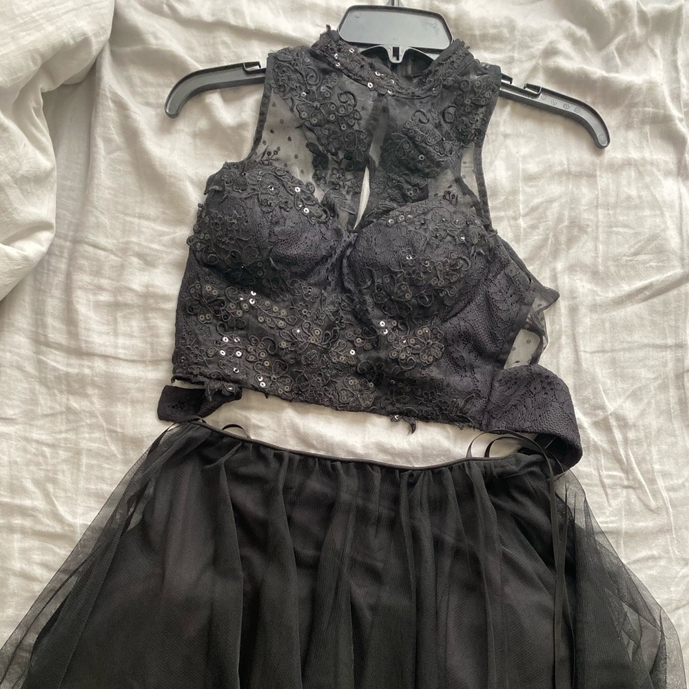 Two Piece Black Dress Small